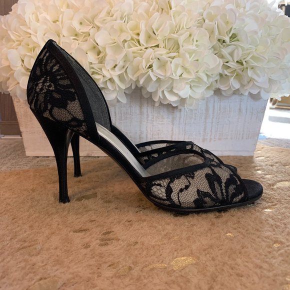 Stuart Weitzman Shoes - Stuart Weitzman Lace Open Toe Pumps